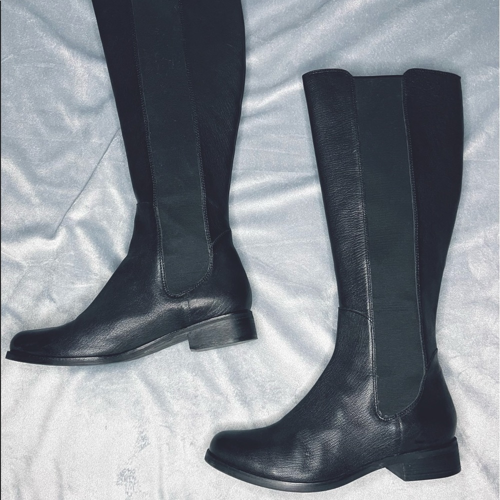 COLE HAAN AIR H12 D38298 Knee-High Black Leather